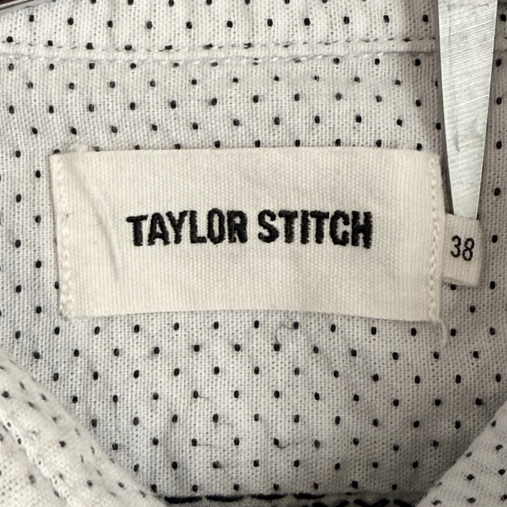 TAYLOR STITCH Size 38 Dot Print Long Sleeve Button Up Shirt Organic Cotton - Picture 3 of 7